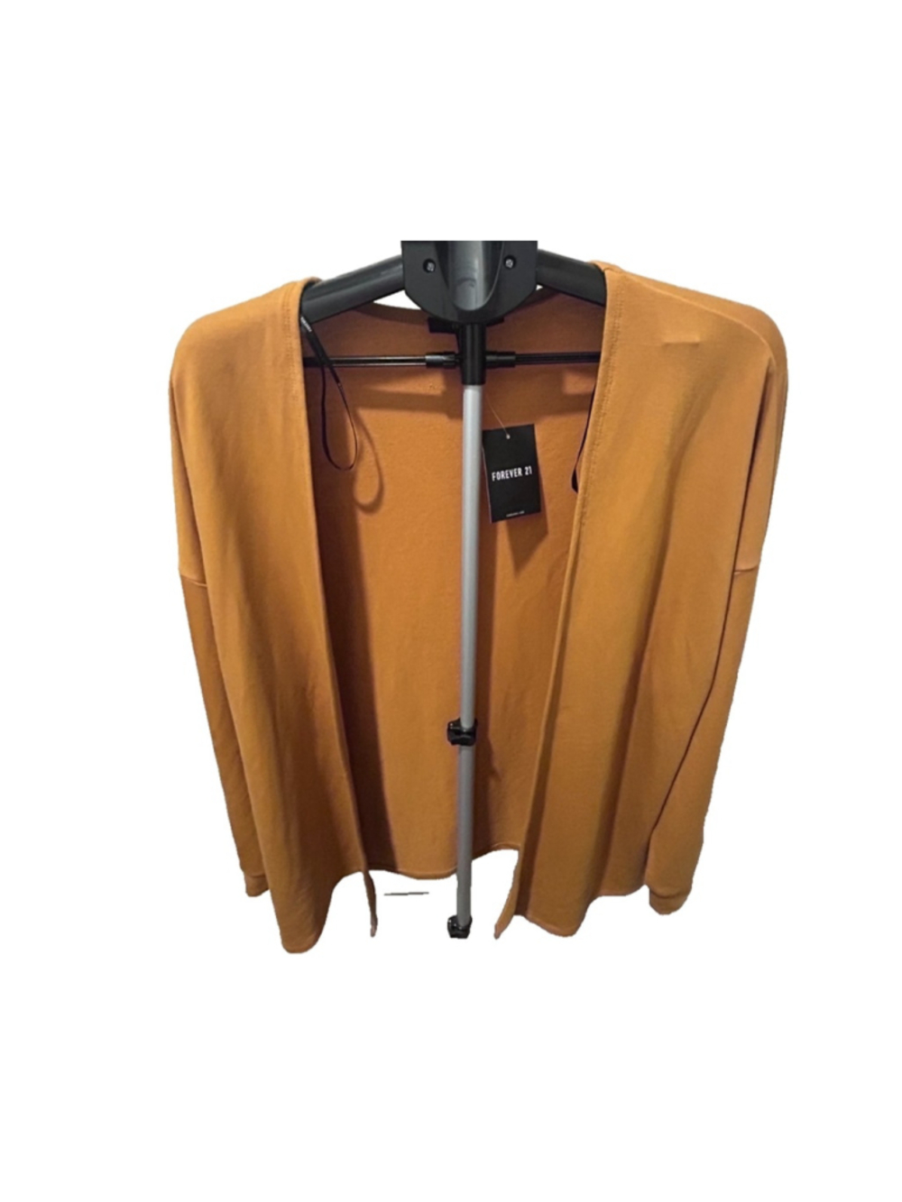 Forever 21 Mustard Yellow Open Front Knit Cardigan Sweater Women Size M NWT